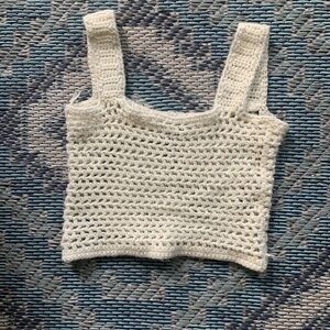 Gorgeous 70s Women’s White crochet tank top